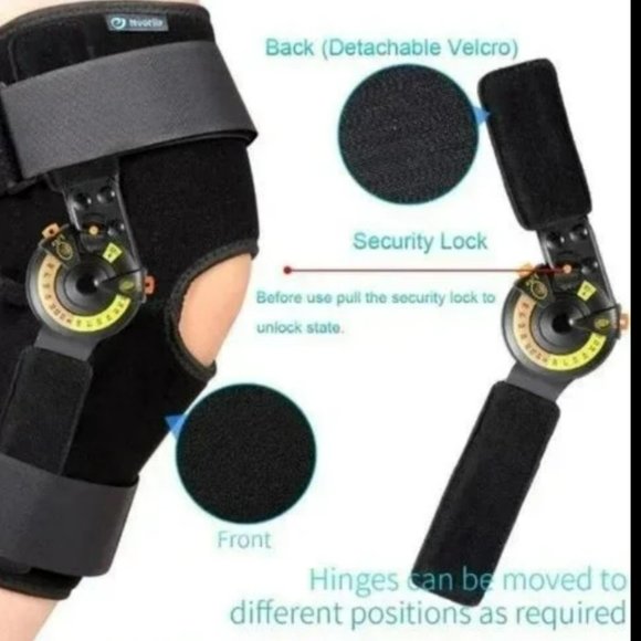 NEW Nvorliy Hinged ROM Adjustable Knee Brace Immobilizer Support Stabilizer ACL - Picture 4 of 8